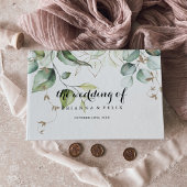 Elegant Gold Greenery Calligraphy Wedding Gästebuch