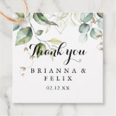 Elegant Gold Greenery Calligraphy Wedding Geschenkanhänger (Vorderseite)