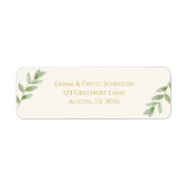 Elegant Gold Greenery Christmas Return Address (Vorne)