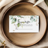 Elegant Gold Greenery Diaper Raffle Ticket Begleitkarte