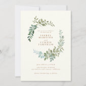 Elegant Gold Greenery Eucalyptus Leaf Wedding (Vorderseite)