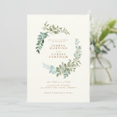 Elegant Gold Greenery Eucalyptus Leaf Wedding (Stehend Vorderseite)