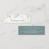 Elegant Gold Greenery Eucalyptus Mini Visitenkarte (Vorne/Hinten)