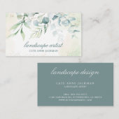 Elegant Gold Greenery Eucalyptus Visitenkarte (Vorne/Hinten)