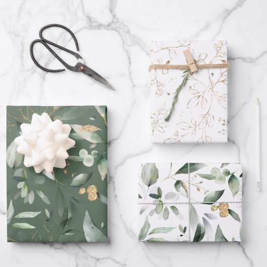 Elegant Gold Greenery Eukalyptus Blätter (Vorderseite)