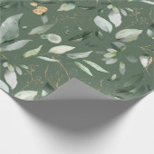Elegant Gold Greenery Eukalyptus Blätter Geschenkpapier (Ecke)