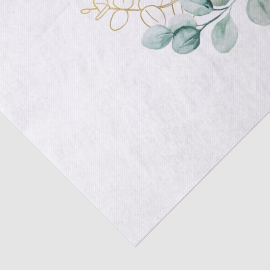 Elegant Gold Greenery Eukalyptus Personalisiert   Seidenpapier (Detail)