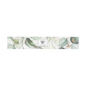 Elegant Gold Greenery Monogram Wedding Einladung Einladungsbanderole (Flach)