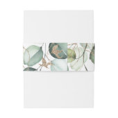 Elegant Gold Greenery Monogram Wedding Einladung Einladungsbanderole (Rückseitenbeispiel)