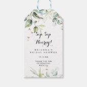Elegant Gold Greenery Sip Hooray Brautparty Geschenkanhänger (Vorderseite)