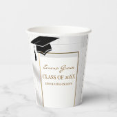 Elegant Gold & Grey Graduation Party Pappbecher (Rückseite)