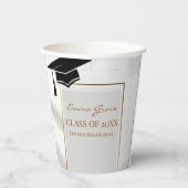 Elegant Gold & Grey Graduation Party Pappbecher (Vorderseite)