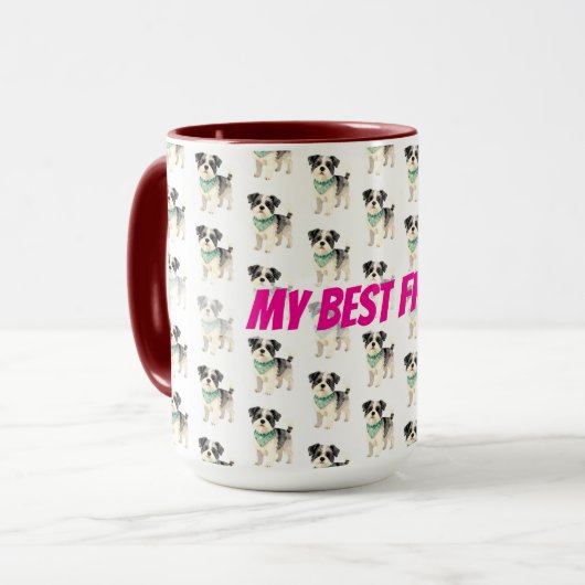 Elegant Gold Grooming Dog Personalized Collection Tasse (Vorderseite Links)