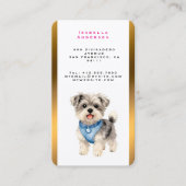 Elegant Gold Grooming Pet Personalized Collection Visitenkarte (Vorderseite)