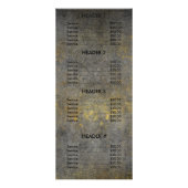 Elegant Gold Grungy Gray Menue Chic Werbekarte (Hinten)