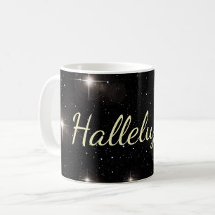 Elegant Gold Hallelujah! Auf Stars schwarzer Feier Kaffeetasse