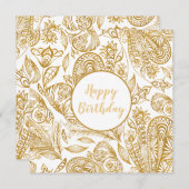 Elegant Gold Happy Birthday (Vorne/Hinten)