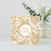 Elegant Gold Happy Birthday (Stehend Vorderseite)