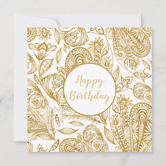 Elegant Gold Happy Birthday (Vorderseite)