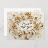Elegant Gold Happy New Year Postkarte (Vorne/Hinten)