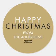 Elegant Gold Happy Weihnachtsfamilie Name