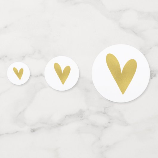 Elegant Gold Heart Wedding Table Confetti Konfetti (Rückseiten)