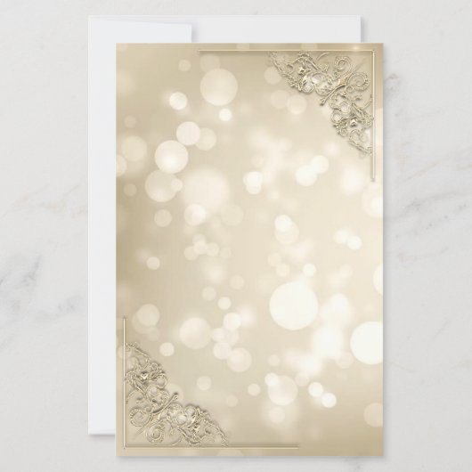 Elegant Gold Hearts Frame Bokeh (Rückseite)