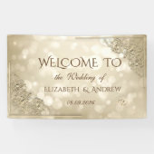 Elegant Gold Hearts Frame Bokeh Banner (Horizontal)