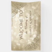 Elegant Gold Hearts Frame Bokeh  Banner (Vertikal)