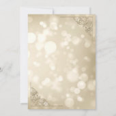 Elegant Gold Hearts Frame Bokeh Save The Date (Rückseite)