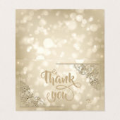 Elegant Gold Hearts Frame Bokeh Thank You Card Visitenkarten (Außenseite Aufgefaltet)
