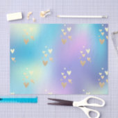 Elegant Gold Hearts Ombre Colorful Seidenpapier (Handwerk)