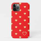 Elegant Gold Hearts on Crimson Red Case-Mate iPhone Hülle (Rückseite)