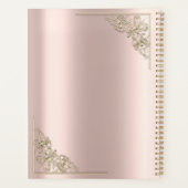 Elegant Gold Hearts Rose Gold Wedding  Planer (Rückseite)