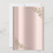 Elegant Gold Hearts Rose Gold Wedding RSVP   Einladung (Rückseite)