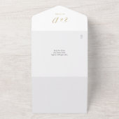 Elegant Gold Hearts Script QR Code Hochzeit All In One Einladung (Außenbereich)