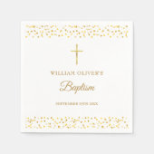 Elegant Gold Hearts Taufe Christening Serviette (Vorderseite)