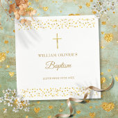 Elegant Gold Hearts Taufe Christening Serviette
