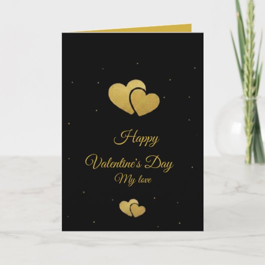 Elegant Gold Hearts Valentine's Day Card - Luxury  Karte (Vorderseite)