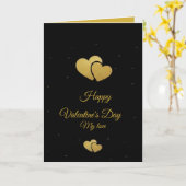 Elegant Gold Hearts Valentine's Day Card - Luxury  Karte (Gelbe Blume)