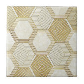 Elegant Gold Hexagon Geometric Pattern - Marble 2 Fliese (Vorderseite)