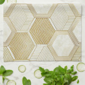 Elegant Gold Hexagon Geometric Pattern - Marble 2 Geschirrtuch (Gefaltet)