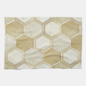 Elegant Gold Hexagon Geometric Pattern - Marble 2 Geschirrtuch (Horizontal)