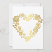 Elegant Gold Hochzeit Einladungen mit Herz (Rückseite)