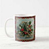 Elegant Gold Holly Christmas Initial Letter A Kaffeetasse (Links)
