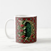 Elegant Gold Holly Christmas Initial Letter D Kaffeetasse (Links)