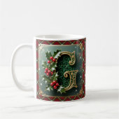 Elegant Gold Holly Christmas Initial Letter G Kaffeetasse (Links)