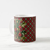 Elegant Gold Holly Christmas Initial Letter I Kaffeetasse (Vorderseite Links)
