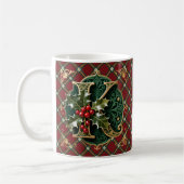 Elegant Gold Holly Christmas Initial Letter K Kaffeetasse (Links)