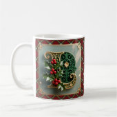 Elegant Gold Holly Christmas Initial Letter L Kaffeetasse (Links)